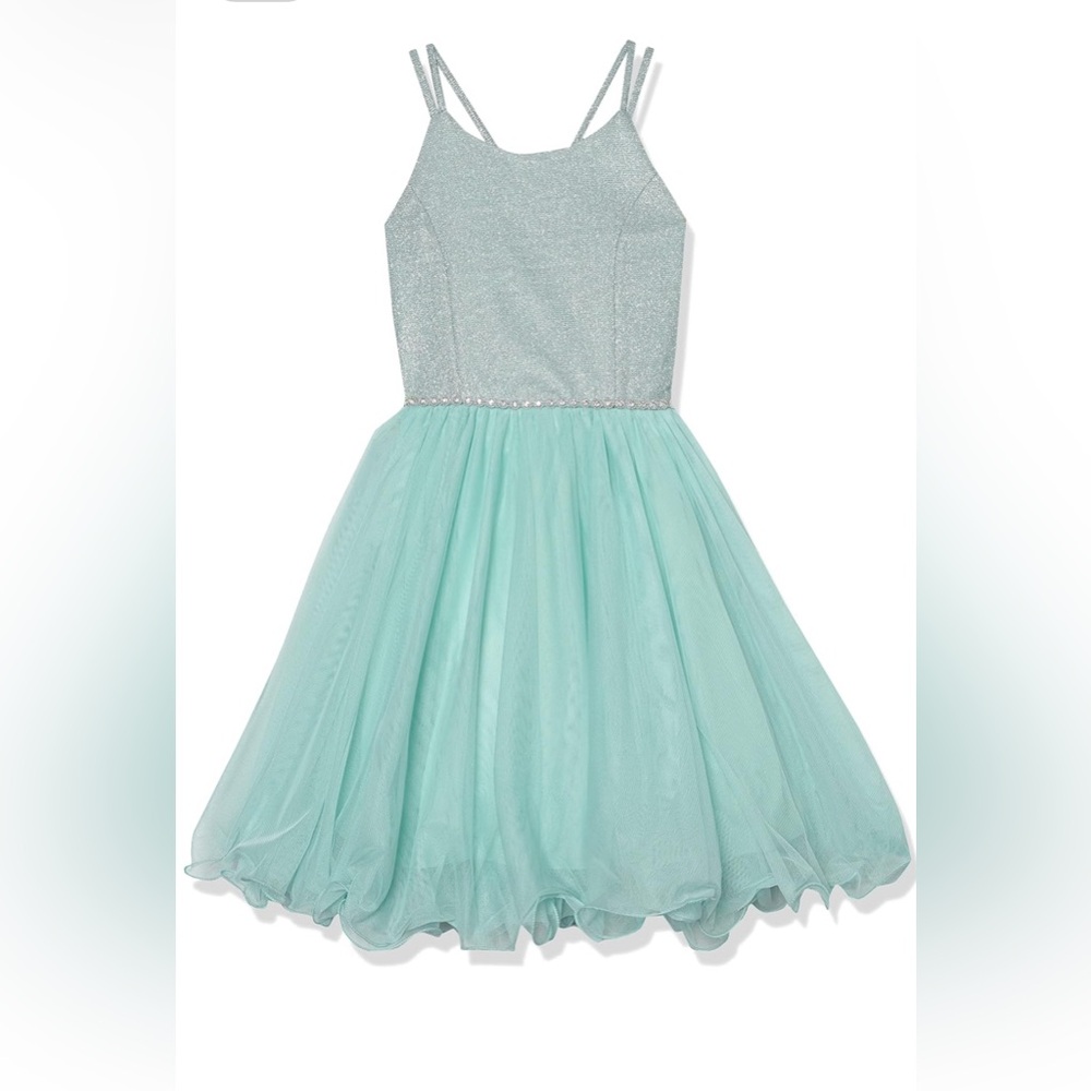 Speechless Kids Shimmering Teal Dress